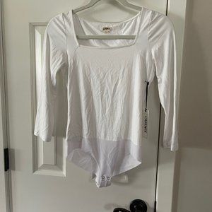 L'Agence White Angel Square Neck Bodysuit Size Small NEW